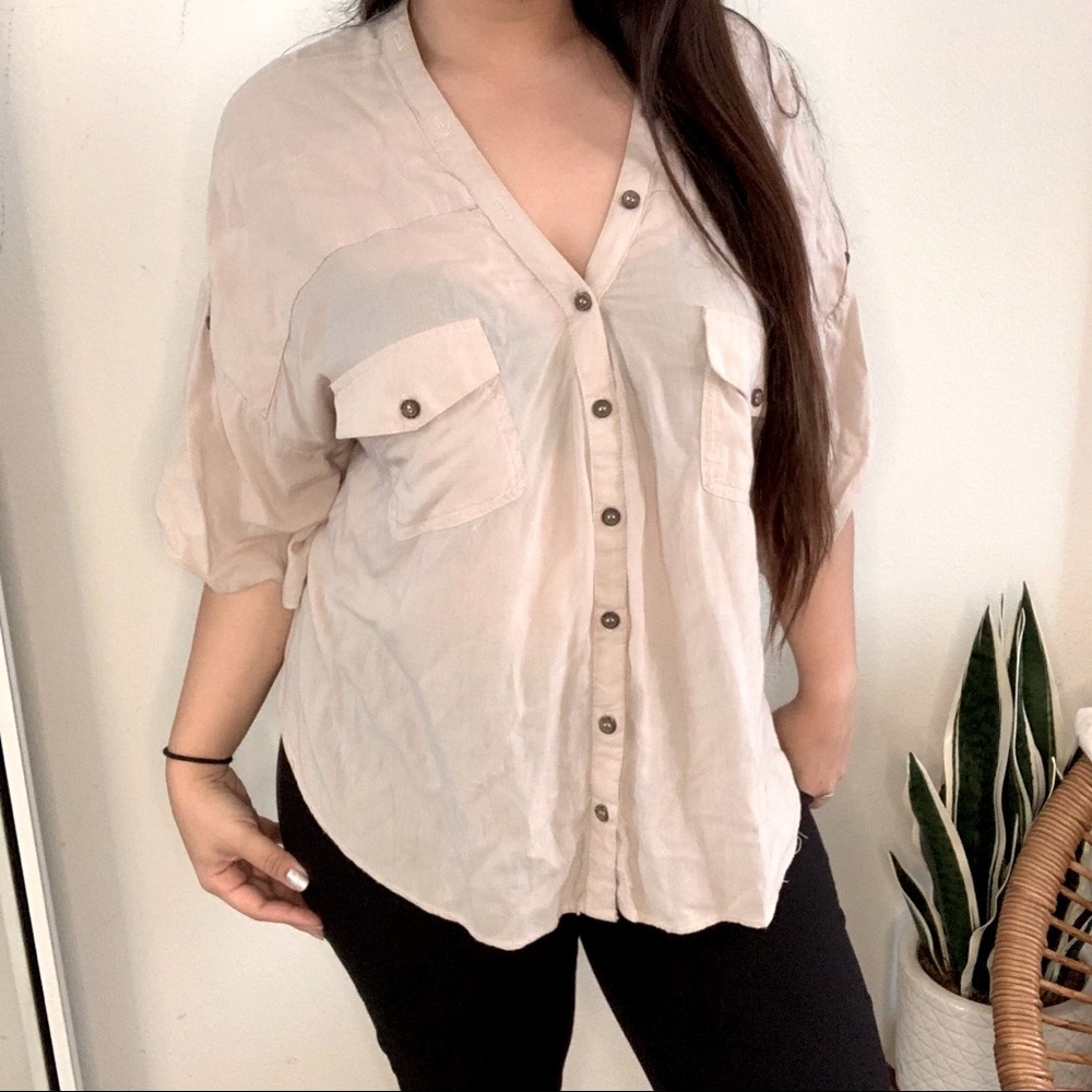 Lolita Nude Button Up Blouse